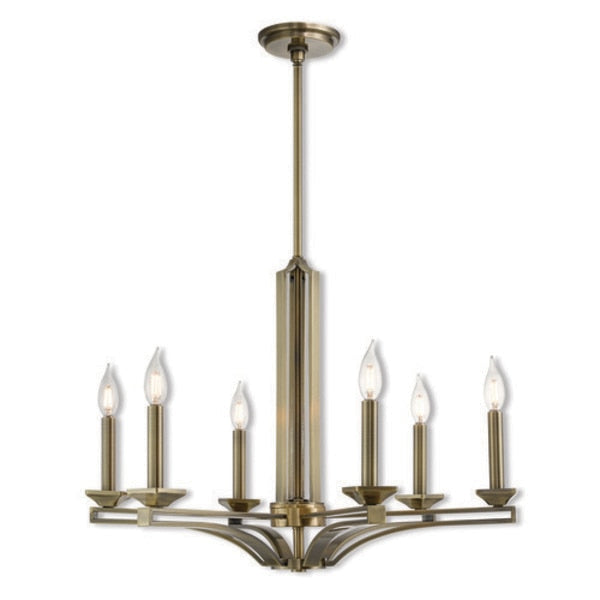 Trumbull 6 Light Antique Brass Chandelie