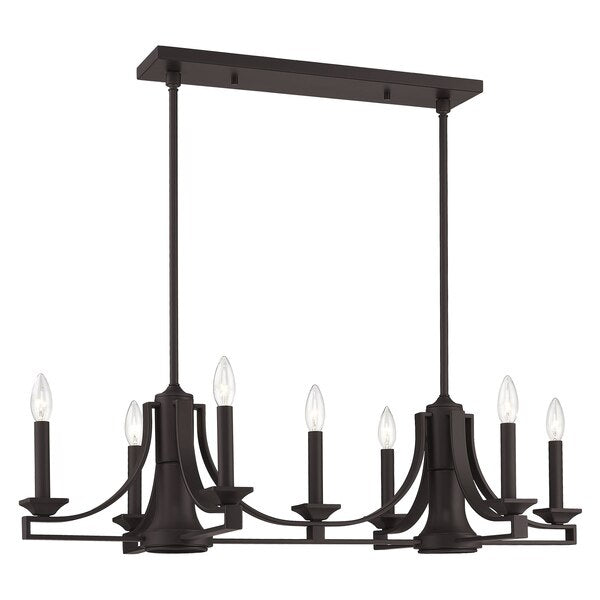 Trumbull 9 Light Bronze Linear Chandelie