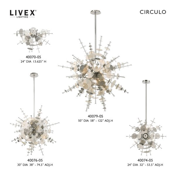 Circulo 4 Light Polished Chrome Ceiling Mount