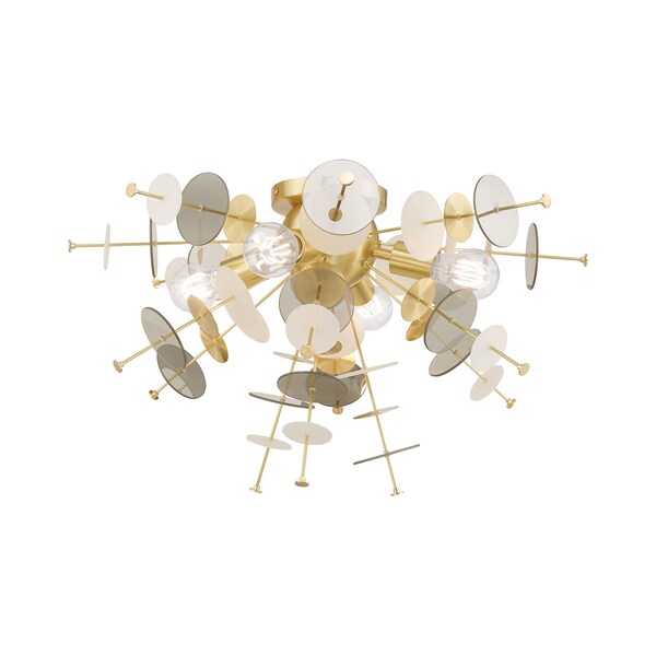 Circulo 4 Light Satin Brass Ceiling Mount