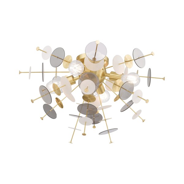 Circulo 4 Light Satin Brass Ceiling Mount