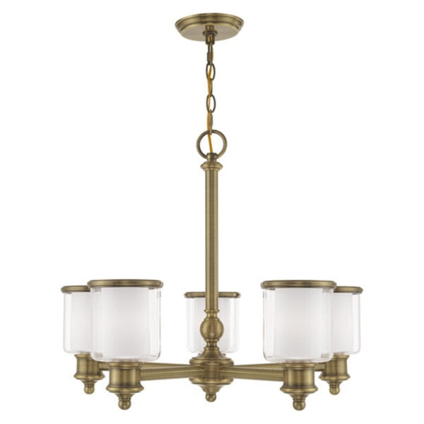 Middlebush 5 Light Antique Brass Chandelier