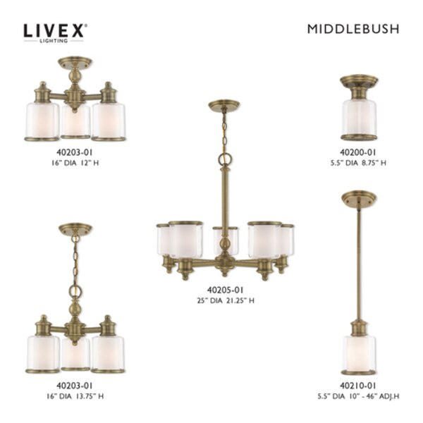 Middlebush 1 Light Antique Brass Mini Pe