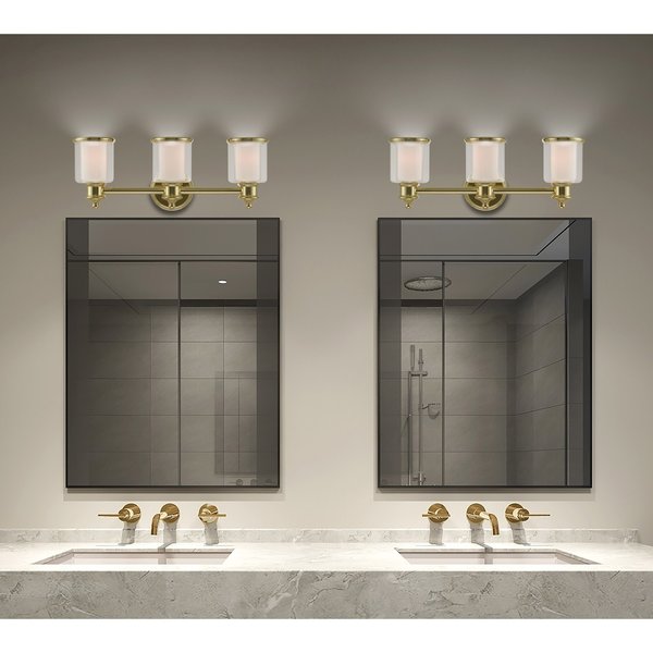 Middlebush 3 Light Polished Brass Bath Vanity