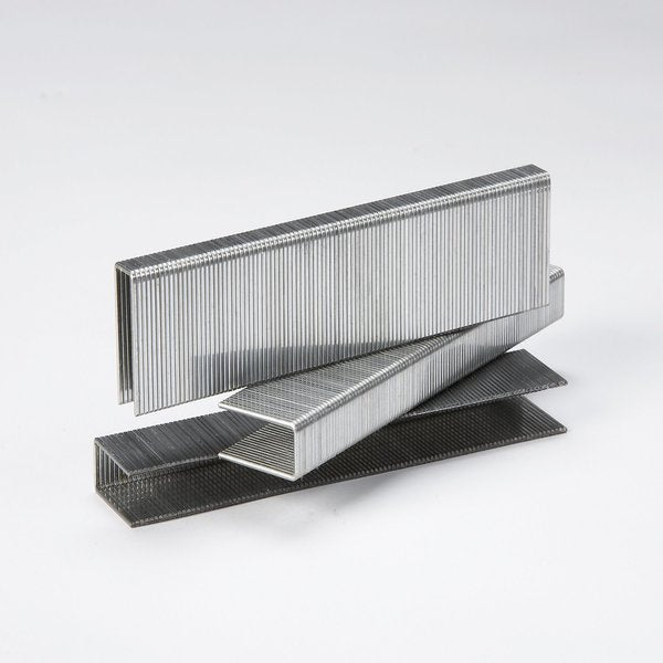 Staples, 16 ga, Wide Crown, 7/8 in Leg L, Steel, 9000 PK
