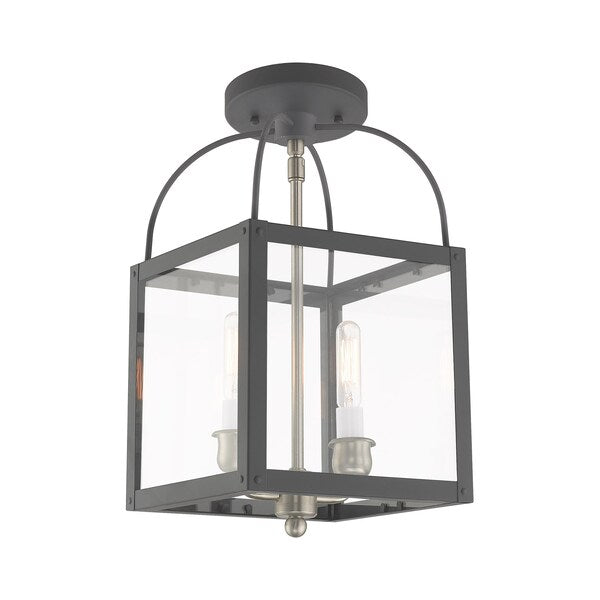 Milford 2 Light Scandinavian Gray Convertible Pendant/Ceiling Mount