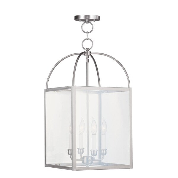 Milford 4 Light Brushed Nickel Chain Lantern