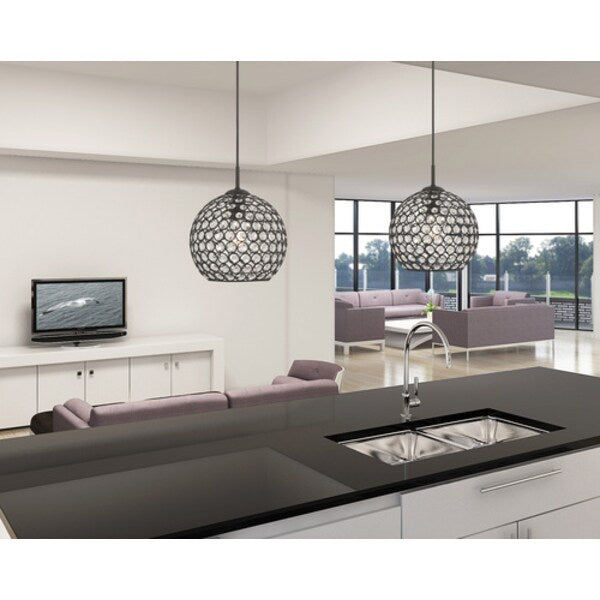 Cassandra 1 Light Black Mini Pendant