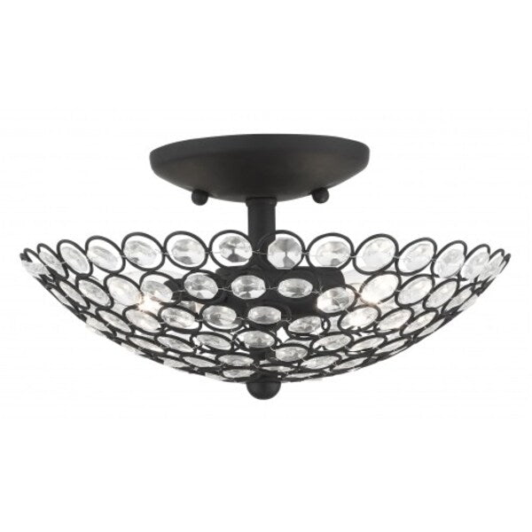 Black Semi Flush, 2 Light