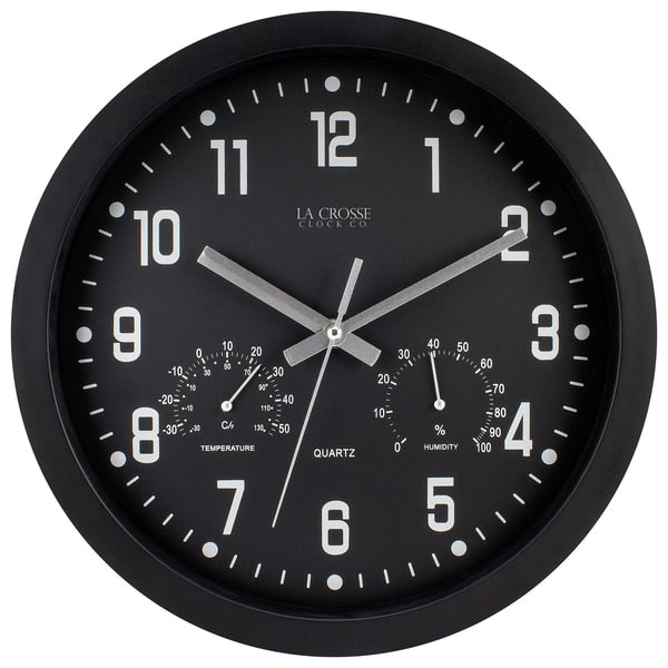 Wall Clock w Temp/Humidity, 12