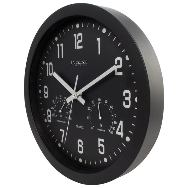 Wall Clock w Temp/Humidity, 12