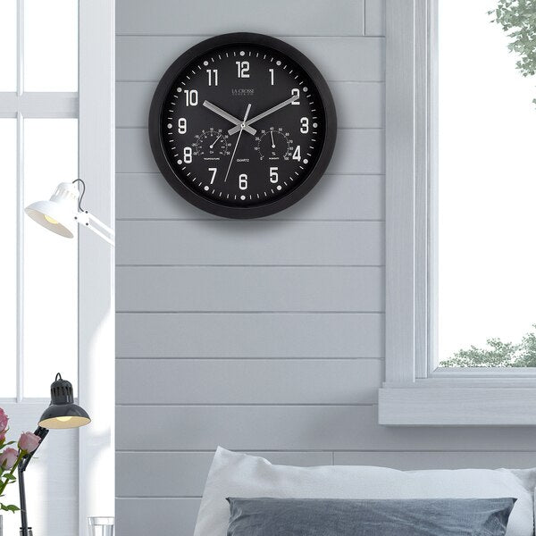 Wall Clock w Temp/Humidity, 12