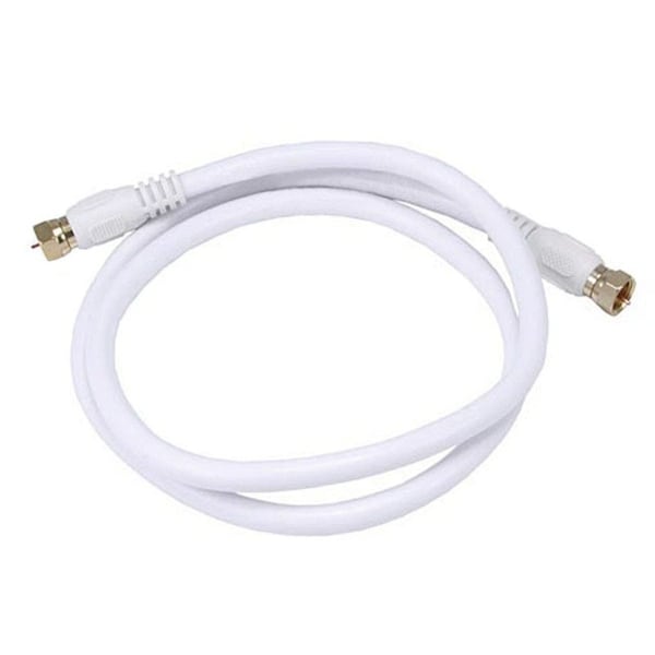 Coaxial Cable, RG-6, 3 ft., White