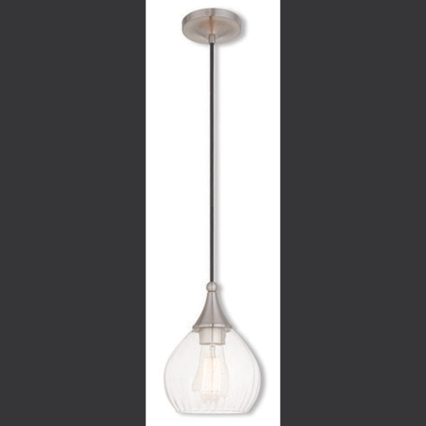 Art Glass Mini Pendants 1 Light Brushed Nickel Mini Pendant