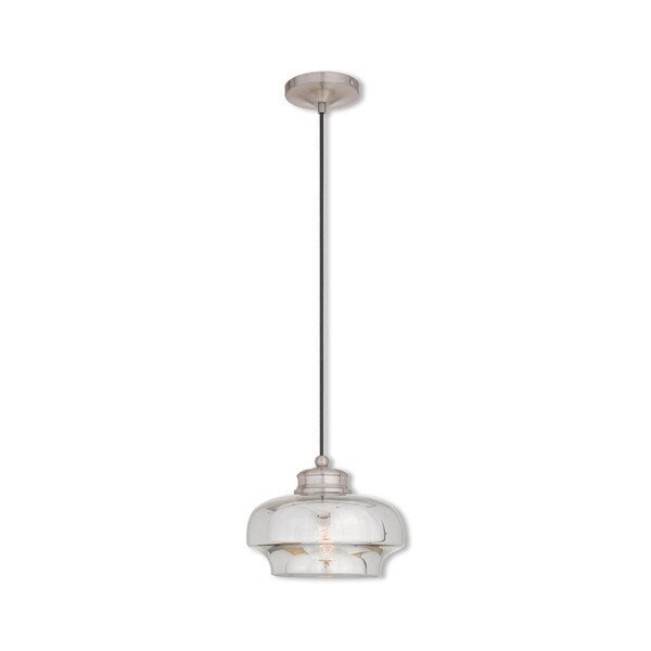 Art Glass Mini Pendants 1 Light Brushed Nickel Mini Pendant