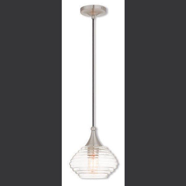 Art Glass Mini Pendants 1 Light Brushed Nickel Mini Pendant