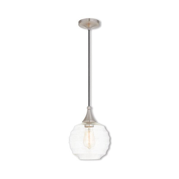 Art Glass Mini Pendants 1 Light Brushed Nickel Mini Pendant