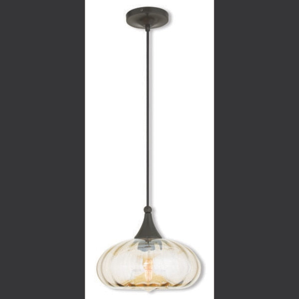 Art Glass Mini Pendants 1 Light English Bronze Mini Pendant
