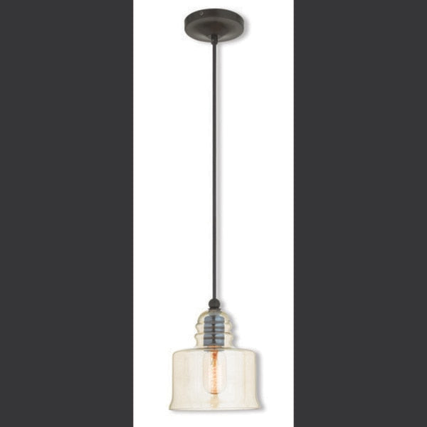 Art Glass Mini Pendants 1 Light English Bronze Mini Pendant