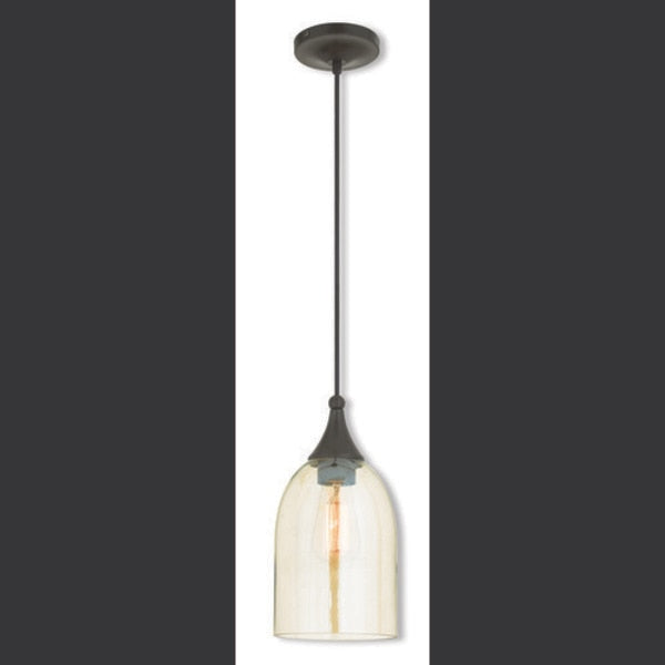 Art Glass Mini Pendants 1 Light English Bronze Mini Pendant