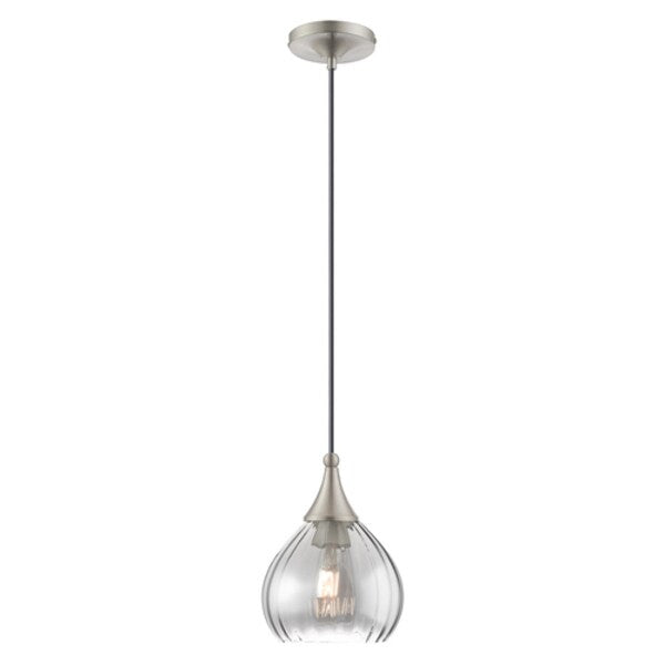 Art Glass Mini Pendants 1 Light Brushed Nickel Mini Pendant