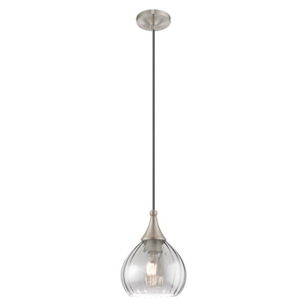 Art Glass Mini Pendants 1 Light Brushed Nickel Mini Pendant