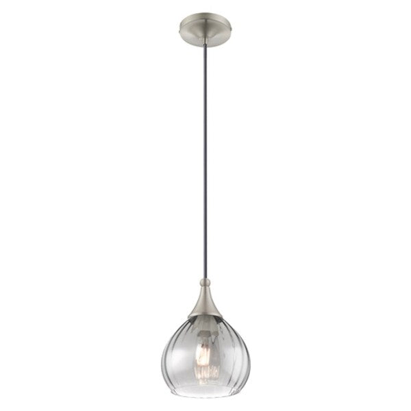 Art Glass Mini Pendants 1 Light Brushed Nickel Mini Pendant
