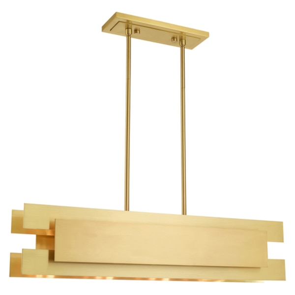 Varick 4 Light Satin Brass Linear Chandelier