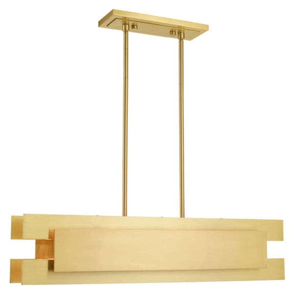 Varick 4 Light Satin Brass Linear Chandelier