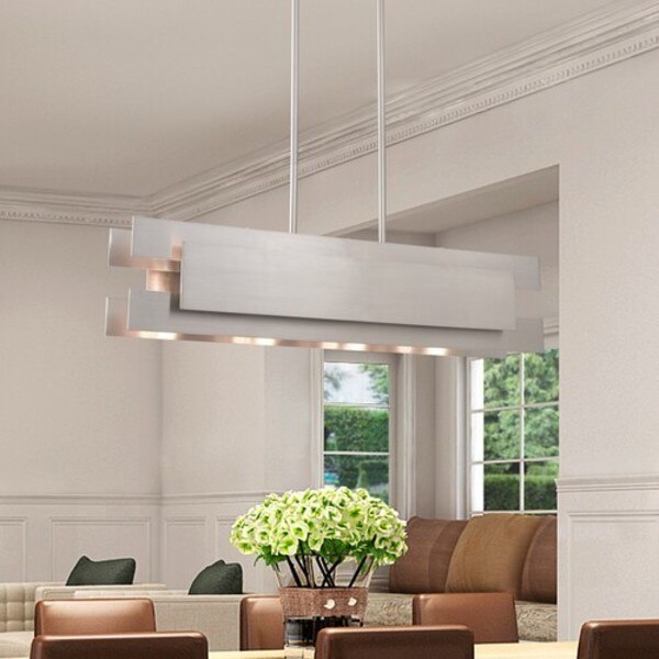 Varick 4 Light Brushed Nickel Linear Chandelier