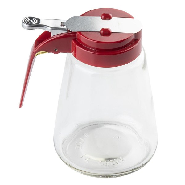 Glass Syrup Dispenser, Red, 6 oz, PK12