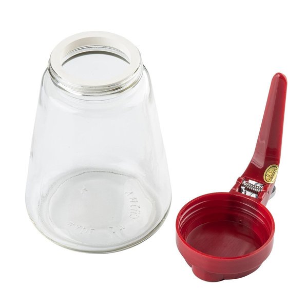 Glass Syrup Dispenser, Red, 6 oz, PK12