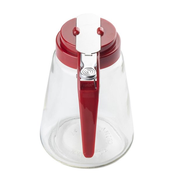 Glass Syrup Dispenser, Red, 6 oz, PK12