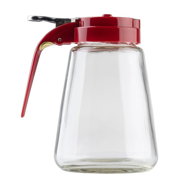 Glass Syrup Dispenser, Red, 6 oz, PK12