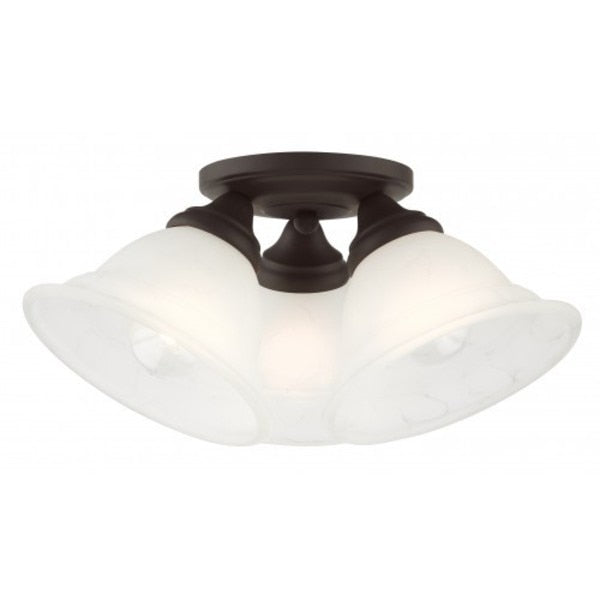 Bronze Flush Mount, 3 Light