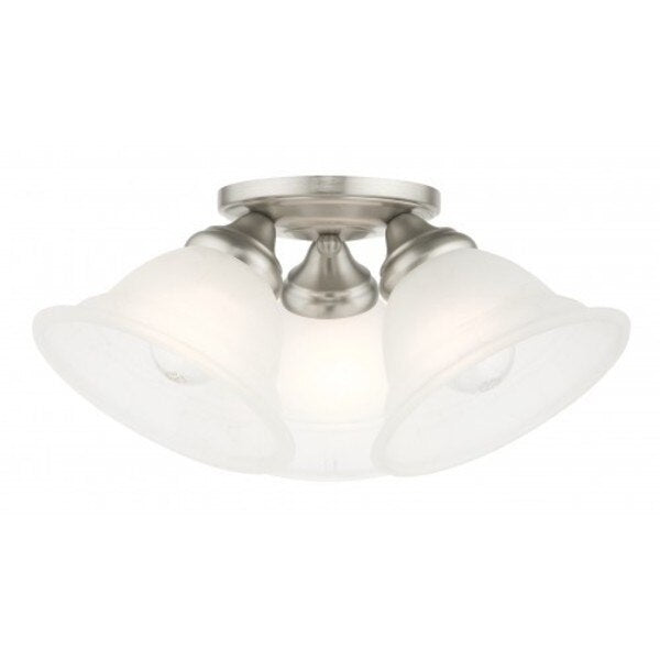 Painted Satin Nickel Flush Mount, 3 Light