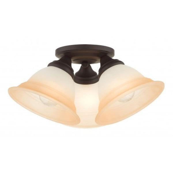 Bronze Flush Mount, 3 Light