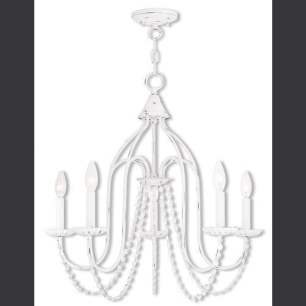 Alessia 5 Light Antique White Chandelier
