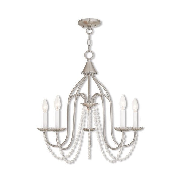 Alessia 5 Light Brushed Nickel Chandelier
