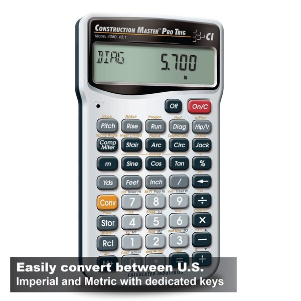 Construction Calculator, 6 Lx3 1/4 In W