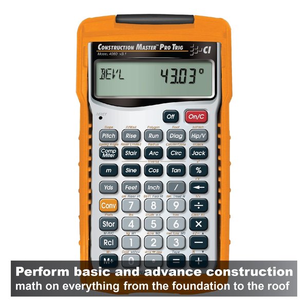 Construction Calculator, 6 Lx3 1/4 In W