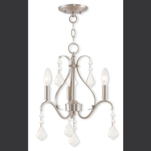 Caterina 3 Light Brushed Nickel Mini Chandelier