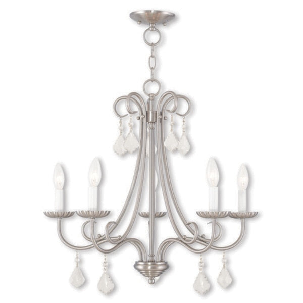 Daphne 5 Light Brushed Nickel Chandelier