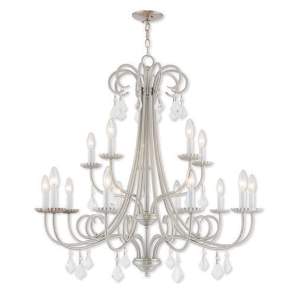Daphne 15 Light Brushed Nickel Foyer Chandelier