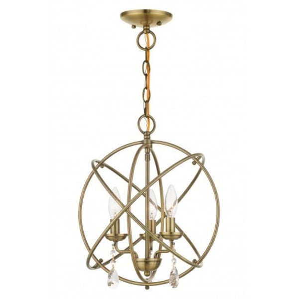 Antique Brass Convertible Chandelier / S