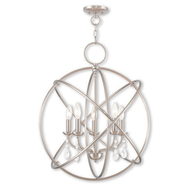 Aria 5 Light Brushed Nickel Chandelier