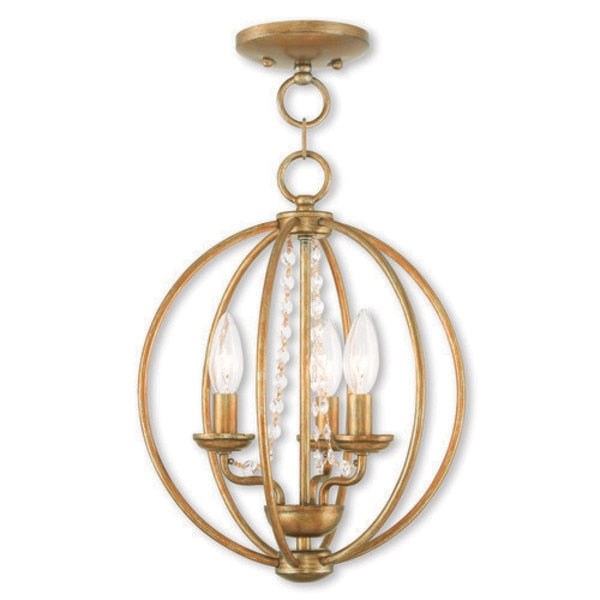 Arabella 3 Light Antique Gold Leaf Convertible