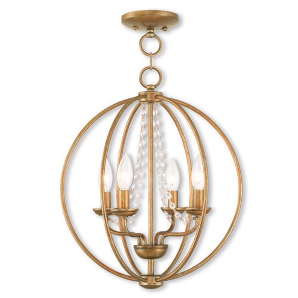 Arabella 4 Light Antique Gold Leaf Conve
