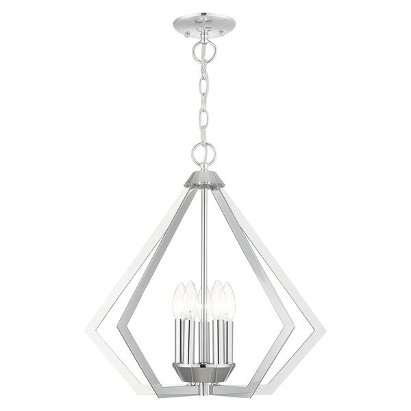 Prism 5 Light Polished Chrome Chandelier