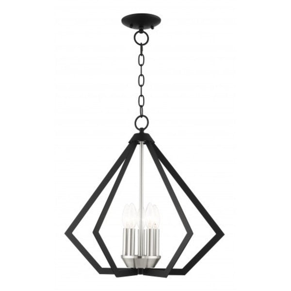 Black with Brushed Nickel Cluster Chande